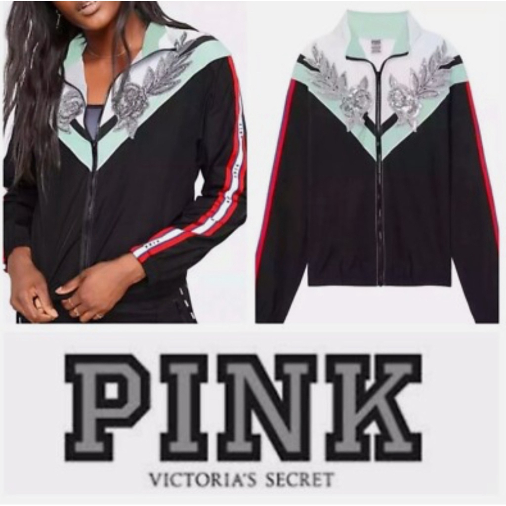 Victoria's Secret PINK Y2K Style Bling Sequin
Appliqué XS/S Jacket Windbreaker